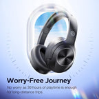 Upgrade Pro‑level Hybrid Active Noise Cancelling Headphones with HD Sound, Wireless Bluetooth Headphones Over The Ear Unequaled Comfort, Vivid Deep Bass, for Home Office Travel Birthday Gift, Black