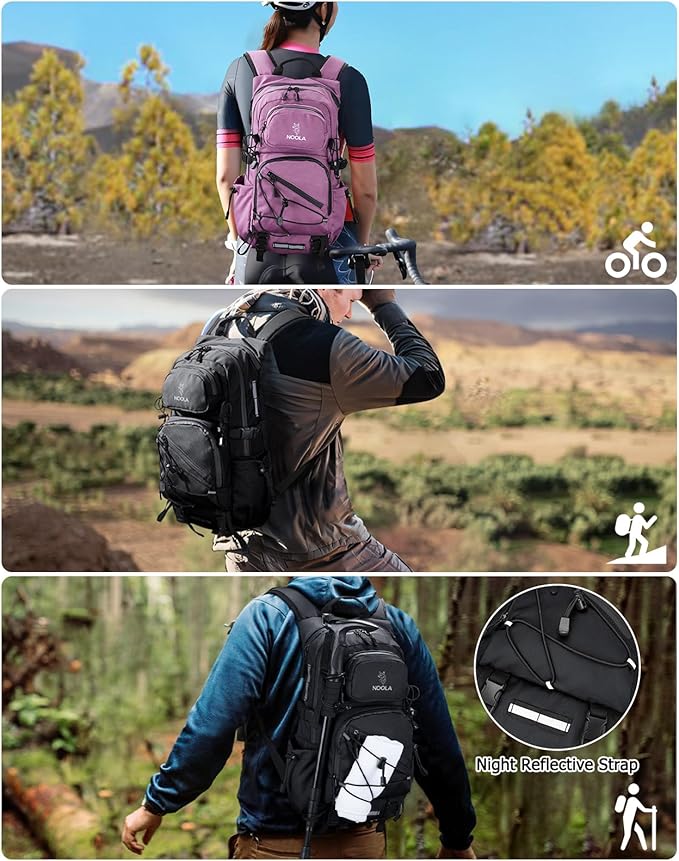 NOOLA Hydration Backpack with 3L Water Bladder, 22L / 25L Water Backpack for Hiking Cycling Biking, Lightweight Hiking Pack