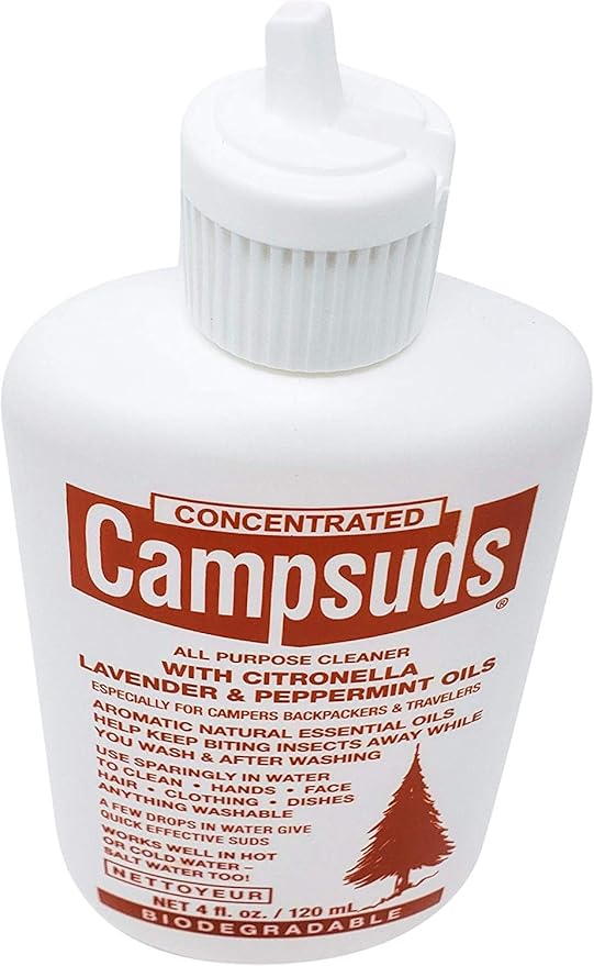 Sierra Dawn Campsuds Biodegradable Camping Soap with Insect Deterrent Citronella, Lavender, Peppermint Oils - Camp Dish Soap, Shampoo, Body Wash