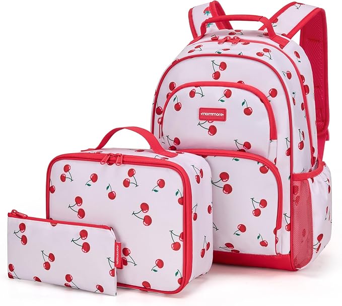 mommore Kids Backpack for Boys Girls 4-8 Kindergarten Elementary School Backpack with Lunch Box - 15” H Fit Folder
