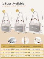 BESBESME Canvas Tote Bag for Women with Zipper & Compartments– Large Work & College Laptop Tote Crossbody Shoulder Bag