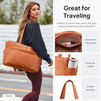 TOPEAST Tote Bag for Women Puffer Travel Carry On Bags with Laptop Compartment & Cup Holder Work Tote for Weekend Overnight