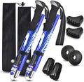 Covacure Trekking Poles Collapsible Hiking Poles - 2 Pack Aluminum Alloy 7075 Trekking Sticks with Quick Lock System, Telescopic, Collapsible for Hiking, Camping