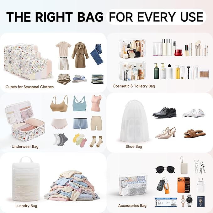 11 Set Packing Cubes for Travel, Gifts for Women Mom,Anti-Tearing Suitcase Organizer,OlarHike Vacation Essentials & Accessories for Cruise Ship
