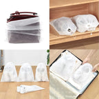 10Pcs Travel Shoe Storage Bags Non-woven Fabric Packing Dust Cover Pouch Portable Breathable with Drawstring (Large)