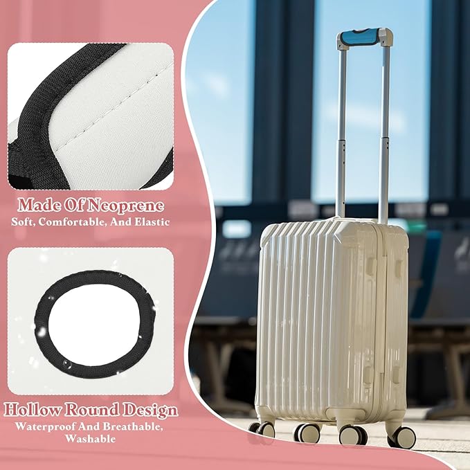 PATIKIL Luggage Handle Wrap for Suitcase, 2 Pcs Bright Color Neoprene Comfort Soft Handle Covers Luggage Identifiers for Bag Suitcase Tags Wraps Travel Accessories, White