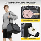 Vorspack Gym Bag for Men - 21 Inches Duffle Bag for Travel Lightweight Duffel Bag with Shoe Compartment Personal Item Travel Bag Weekender Bag for Travel Sports Gym - Grey