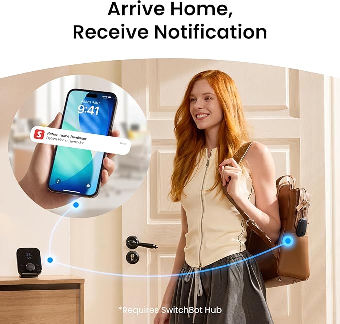 SwitchBot 130 dB Personal Safety Alarm for Women with Apple Find My APP, Extra-Loud Siren & Strobe Light, Waterproof Self Defense Keychain for Women, College Girls and Kids (White)