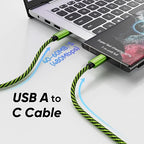 Teyssor USB C Cable 10FT 5-Pack Nylon Braided USB A to Type C Fast Charging Cord Compatible with Samsung Galaxy S24 S23 S22, Note 20 10 9 8, Moto G7 G8
