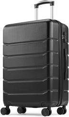 Sweetcrispy 28 Inch Carry on Luggage, Hard Shell ABS Suitcase with Double Spinner Wheels, Lightweight Expandable Rolling Suit Case with TSA Lock, Bronze Black