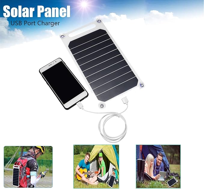Lixada 10W 5V Solar Panel Charger USB Port Portable High Power Paper Shaped Monocrystalline Silicon for Cell Phone Camping