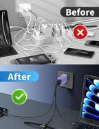 2Pack 65W USB C Charger Block, 3Port Fast Charging Adapter,Type C Fast Charging Blocks Cube PD USBC Wall Plug+QC3.0 USB A Charger Brick for MacBook Pro/Air,iPad,iPhone17/16,Samsung S26/S25&More-Purple