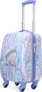 Nautica Kids 18" Hardside Carry-on Suitcase with Spinner Wheels, Pastel Shell