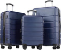 OLIXIS 3-Piece Luggage Set, Carry On Suitcases with Spinner Wheels, Expandable Travel Luggage with TSA Approved Lock & ABS Hard Shell, Blue, 20/24/28 Inch