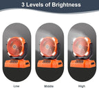 Rechargeable Fan,Operated Camping Battery Powered Fan with Hook&Bright LED Light,Remote Control Timer Auto Oscillation Cordless for Outdoor Power Outage,Picnic,Barbecue,Fishing,Worksite,Home,Tent