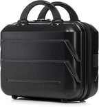20 Inch Carry on Luggage with 14 Inch Cosmetic Case, 2 Pcs Hardshell Lightweight Durable Spinner Suitcase Set for Travel, Women, Men, TSA Lock, ABS, 20+14 Inch, Black