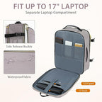 KROSER Laptop Backpack Large Computer Backpack Fits up to 17 Inch Laptop Water-Repellent 40L Travel Backpack Casual Daypack for Business/College/Women/Men-Beige/Dusty Pink/Grey