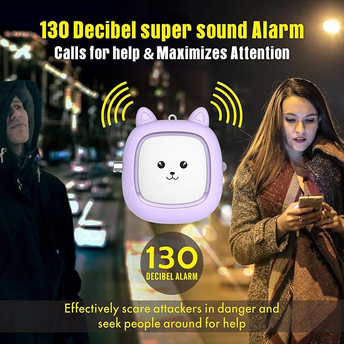 Personal Safety Alarm, VIGOROAD 5 Pack Loud 130dB Siren Emergency Panic Alarm with LED Light, Easy Pull Pin Keychain Self-Defense Security Alarm for Women, Seniors, Kids