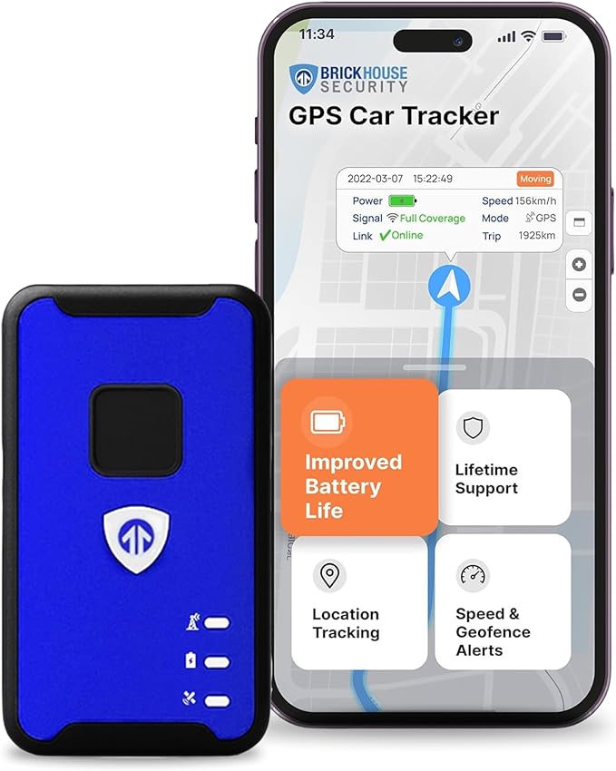 Brickhouse Security Spark Nano 7 GPS Tracker for Vehicles - Covert Car Tracker Device and Fleet GPS Tracker - GPS Tracking Device with App and 4G LTE Coverage in North America - Subscription Required