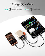 INIU Smallest 20000mAh Power Bank, 22.5W PD Fast Charging Portable Charger with Detachable Cable, Flight-Safe Battery Pack with LED Display for iPhone 17 16, iPad, Travel, Hiking, Camping, Beige