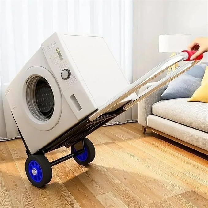 Portable Folding Hand Truck Retractable Trolley Cart for Shopping Luggage & Camping Heavy Duty Household Trailer Compact Design for Easy Transport (Medium)