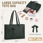 RAINSMORE Laptop Bag for Women 15.6 Inch Work Tote Bags Waterproof Leather Laptop Tote Professional Computer Briefcase