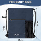 HOLYLUCK Men & Women Outdoor Sport Gym Sack Waterproof Drawstring Backpack Bag (Standard with drawstring, Navy Blue)