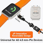 Audiovance 2-Pack AB400 Reversible Smartwatch Charger – Innovative Magnetic Charging Cable, Solves Polarity Mismatch, Universal for All 4.0mm-Pin-Pitch Smart Watches