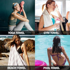 Eunzel 2 Set Quick Dry Camping Towel, Microfiber Travel Towel Super Absorbent Fast Drying Towel for Camping, Beach, Gym, Backpacking & Swimming(Two 3-Piece Towel Sets, Army Green/Grey)