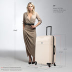 InUSA RESILIENCE Luggage with Spinner Wheels | Durable Lightweight Hardside Suitcase, Spacious Travel Bag with Handle and Trolley | 28-Inch Large Checked Luggage | Sand