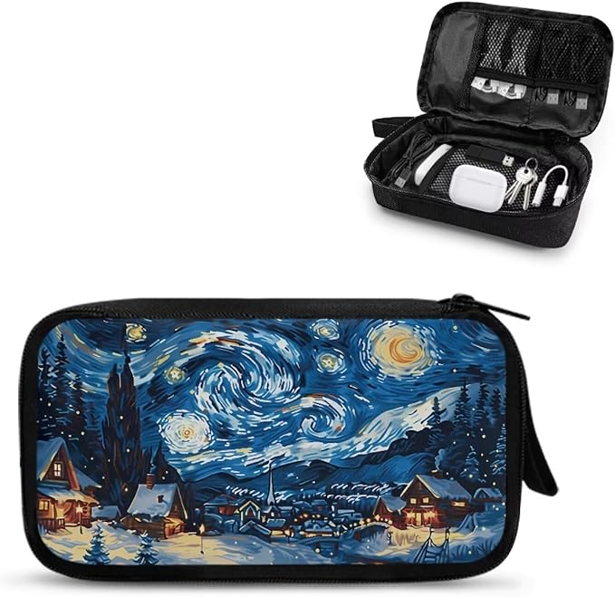 Cottage Travel Cord Organizer Case Tech Pouch Electronic Accessories Carry Case Storage Bag Travel Bag Cable Organizer for Charger Earphone Phone Cord Cable