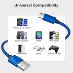 Basesailor for iPhone 17 16 Pro Max Charger Cord,USB to USB C Cable,Type C Charging Power Cord for Apple 17e 15 iPad 10 Air 4 5,Samsung Galaxy S26 S25 S24 S23,Blue,2Pack 10FT(3M)