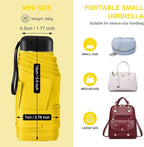 Compact Travel Umbrella with Case - Mini Umbrella for Purse, Small Lightweight &Tiny Design Perfect for Parasol Outdoor Sun&Rain Umbrellas