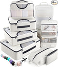 Veken 8 Set Packing Cubes for Travel Essentials, Suitcase Organizer Bags in 4 Sizes, Carry-On Luggage Accessories with Large Laundry & Hanging Toiletry Bag, Must-Have for Airplane, Road Trip & Camping