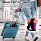 DOMIKING Dark Pink Luggage Handle Wraps for Suitcase Luggage Identifier Soft Luggage Marker Tags for Travel Bag Suitcase Luggage Handle Cover Travel Accessories, 4 Pack