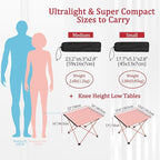 Grope Portable Beach Table for Sand with Aluminum Table Top, Folding Camping Table Easy to Carry, Prefect for Outdoor, Picnic, BBQ, Cooking, Festival, Beach, Home (Pink-S)