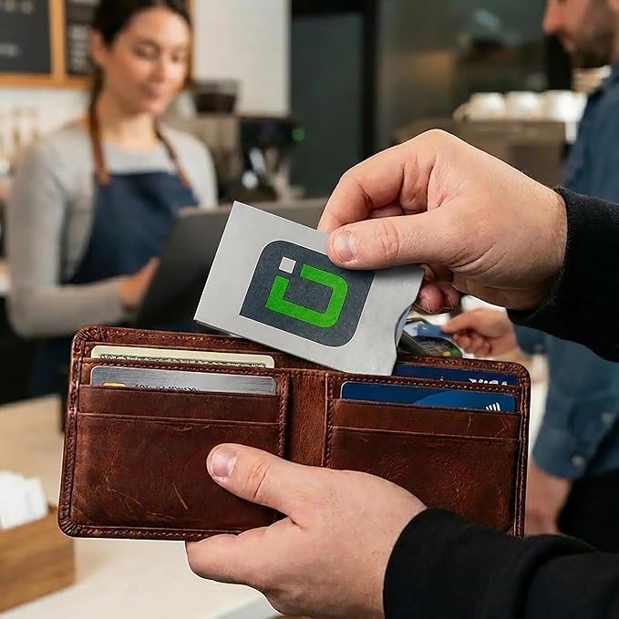 RFID Blocking Credit Card Sleeve Protectors – USA Made Slim Wallet Inserts for Credit Cards, Debit Cards & ID Protection (16, Green Logo -16 Pack)