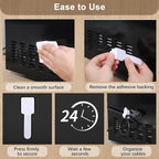 100 Pcs Hook and Loop Cable Ties, Self Adhesive Cable Management Desktop Cable Straps, Adjustable Cord Organizer for Desk Home Office Organization (White)