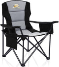 Colegence Oversized Folding Camping Chairs - 450 LBS Support Heavy Duty Camp Chair with Padded Cushion, Portable Outside Chairs with Carry Bag，Cooler, Cup Holder for Outdoor, Lawn, Sports - Black