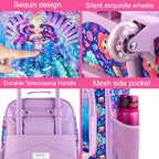 Kids Suitcase with Wheels for Girls and Boys, Rolling Carry on Luggage for Toddler Children