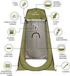 Your Choice Pop Up Privacy Tent, 3.9x3.9x6.2FT Portable Shower Tent for Camping, Waterproof Outdoor Changing Room with Carry Bag for Beach Hiking RV Fishing | Portable, for Camping, Beach, Hiking, with Carry Bag, Quick Setup