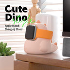ELETIUO Charger Stand Compatible with Apple Watch Series Ultra2/Ultra/10/9/8/SE2/7/6/SE/5/4/3/2/1 (49/46/45/44/42/41/40/38mm),Dinosaur iWatch Charging Dock,Supports Nightstand Mode,Pink