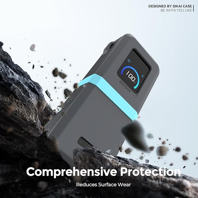 Silicone Case for Anker Prime Power Bank (26,250mAh 300W) Travel Protective Cover with Lanyard Hole, Compact | Tactile Grip | Impact Protection for Anker Power Bank (300W/A110A), Case Only (Gray)