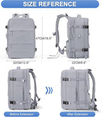 coofay Expandable Backpack For Traveling On Airplane Carry On Backpack Flight Approved Personal Item Travel Backpack For Women Men Airline Approved Gym Bag With Shoe Compartment Travel Weekender Bag