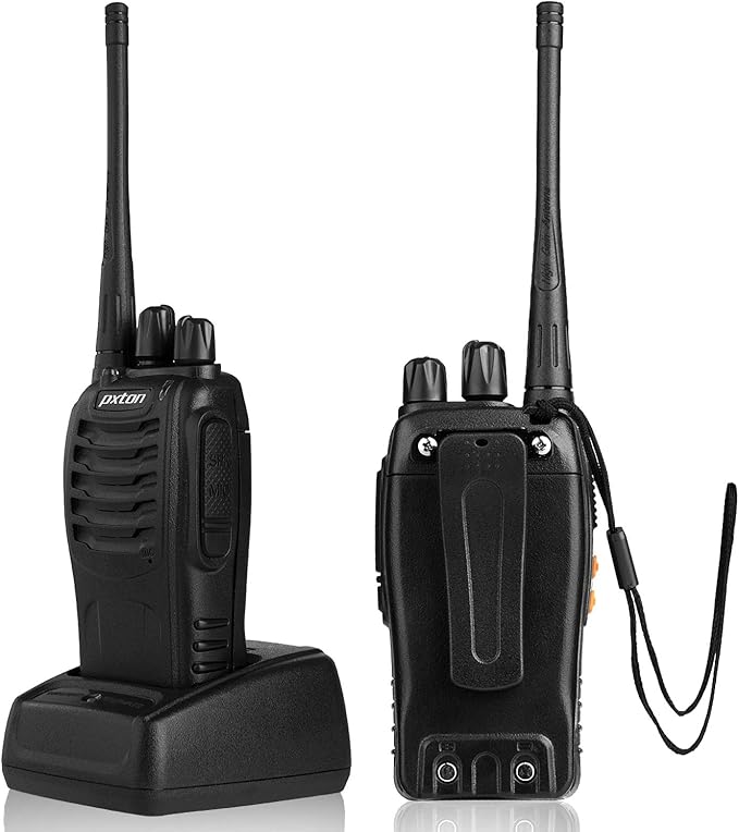pxton Walkie Talkies for Adults Two Way Radios Long Range with Headphones,16 Channel Handheld 2 Way Radio Rechargeable with Flashlight Li-ion Battery and Charger（10 Pack）
