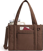 BAGSMART Boxy Tote Bag for Women, Crossbody Bag with Zipper, Crush Bow Purses for Travel Work College