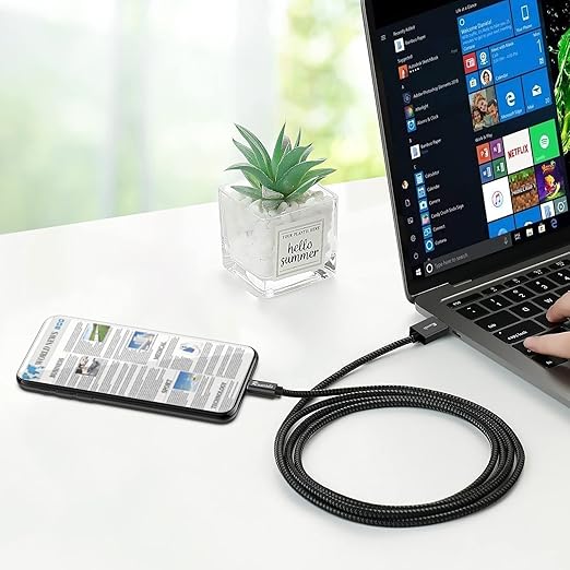 Long Micro USB Cable Android Charger 25ft with Gold-Plated Compatible with PS4 Charger Cable - High Speed 2.0 USB A Male to Micro USB Nylon Braided Cable for Android Phone Charger Cable