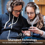 OneOdio A71 Hi-Res Studio Recording Headphones - Wired Over Ear Headphones with SharePort, Monitoring Mixing Foldable Headset with Stereo Sound, 3.5/6.35MM Jack for PC Computer DJ Guitar-Silver