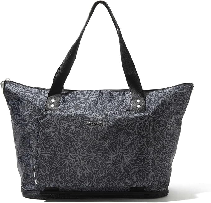 Baggallini Carryall Expandable Lightweight Travel Tote 22" Packable Folding Compact Nylon Washable Weekender w/Luggage Sleeve