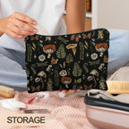 Dark Forest Cottagecore Mushroom Makeup Bag - Forest Cosmetic Bag for Gifts, Mushroom Lovers